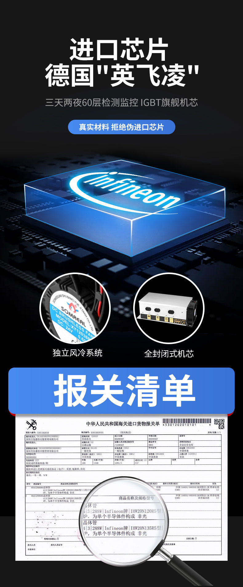 太阳集团5000W台式电磁炉进口芯片